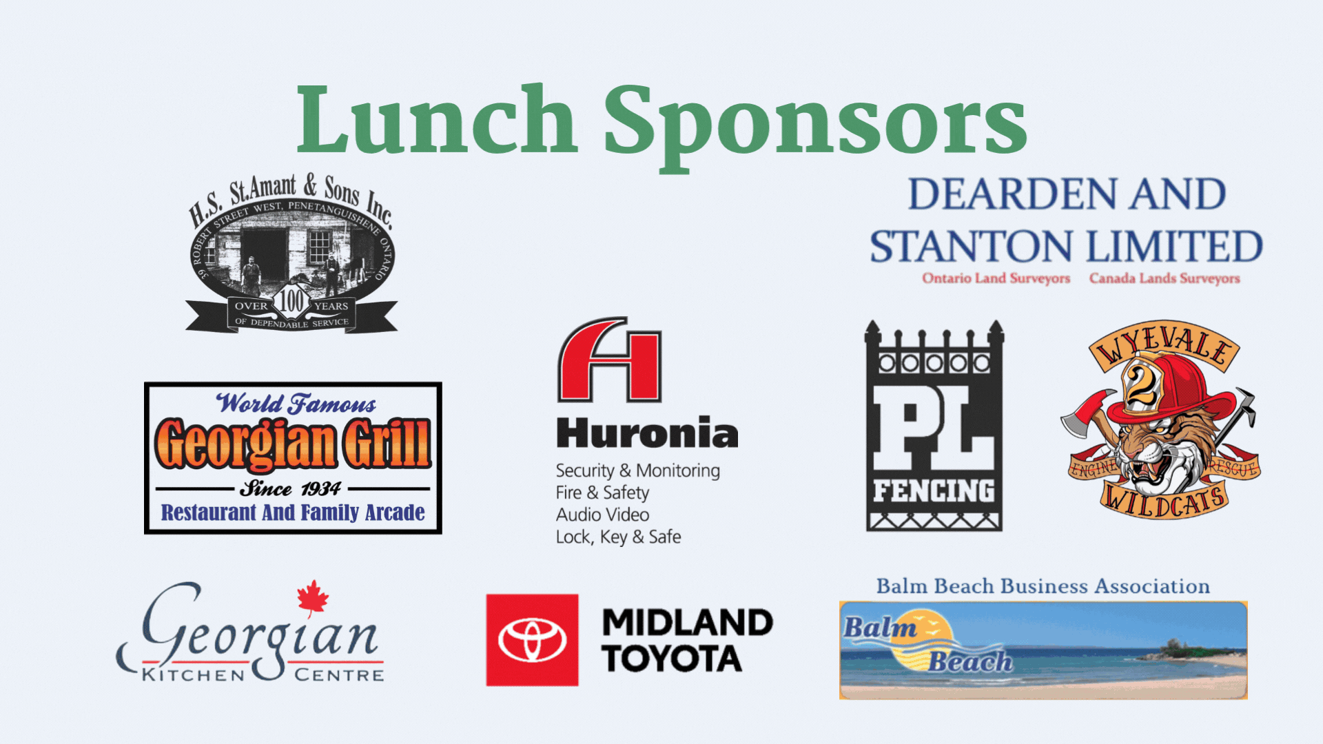 Sponsor logos for the Mayor's Charity Golf Tournament on a blue background.