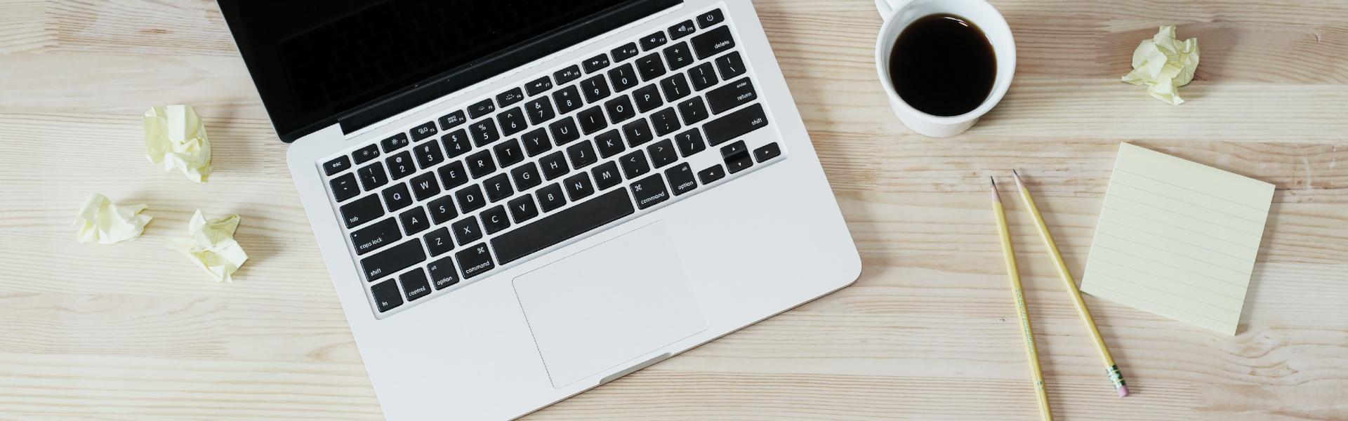 Laptop and a cup of coffee 
