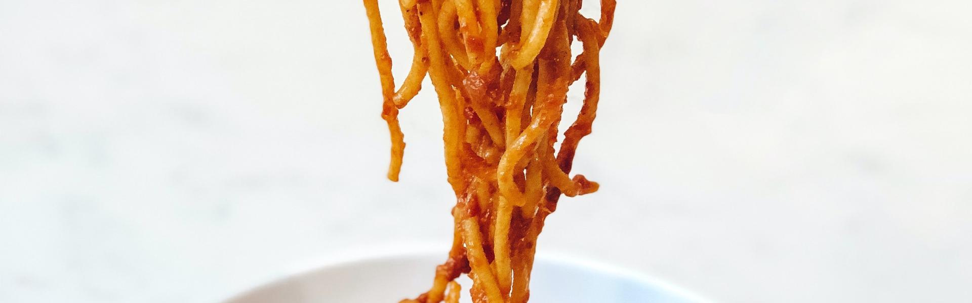 Photo of spaghetti in a bowl 