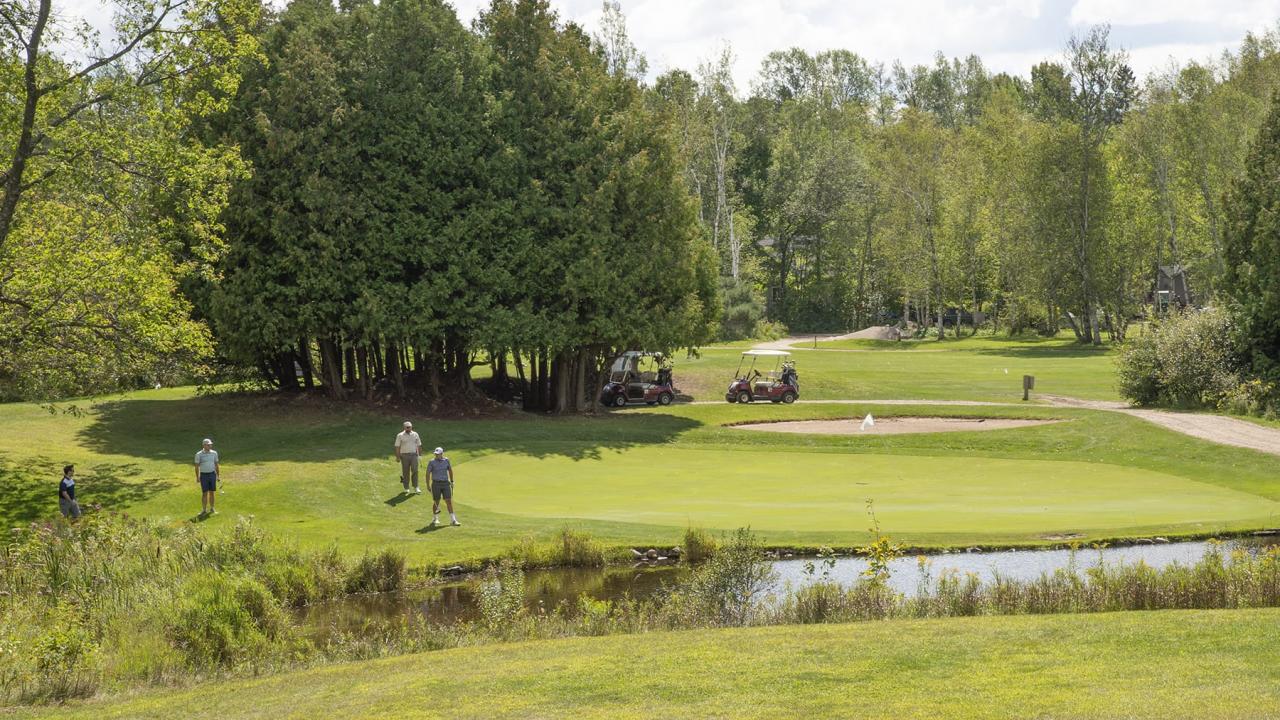 Landscape with golfers playing at the Mayor's Charity Golf Tournament event