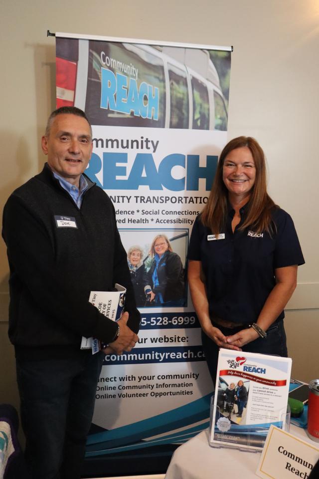 Councillor Dave Brunelle with Community Reach representative Cindy Hastings (former Tiny Councillor)
