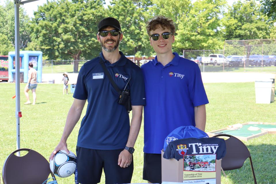staff at the recreation table in the rec zone