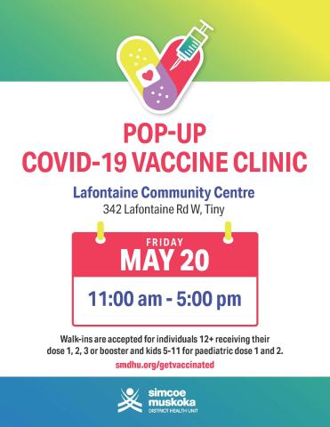Pop-Up Clinic Flyer - 342 Lafontaine Rd W, Tiny - May 20, 2022