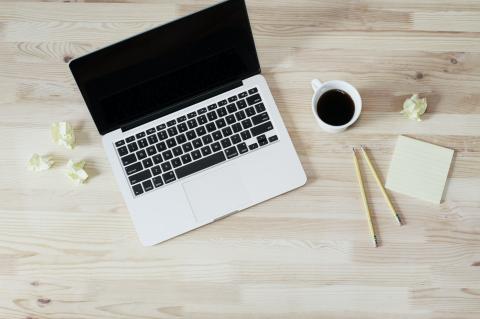 Laptop and a cup of coffee 