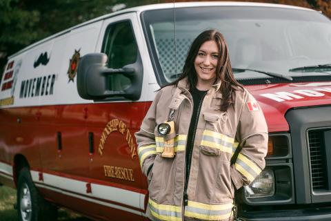 Samantha Barnett, Township of Tiny Firefighter and Movember Team Captain