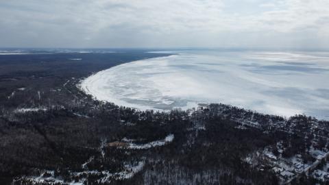 georgian bay aerial view during winter
