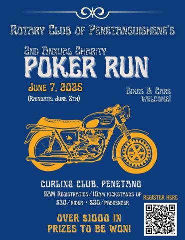 Poker run poster for the penetang rotary club