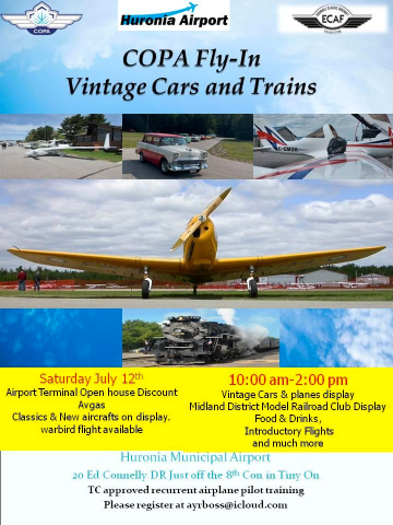 COPA Fly-In flyer for July 12 2025