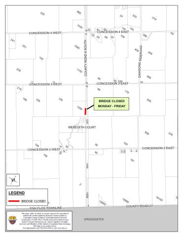 Wye River North Bridge Closure Map