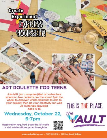 art roulette poster for the midland public library program