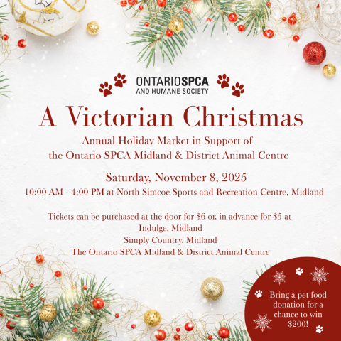 festive poster with details of A Victorian Christmas event hosted by Midland OSPCA