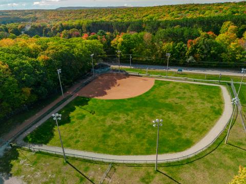 Aerial view of the Toanche Baseball Diamond