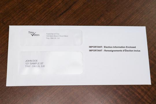 Tiny Votes envelope example