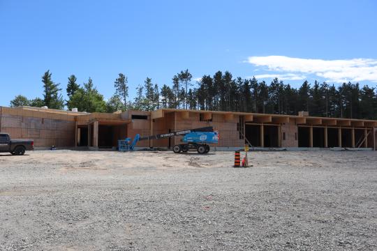 The Exterior Front, South Facing side of the Township of Tiny Administrative Centre under construction.