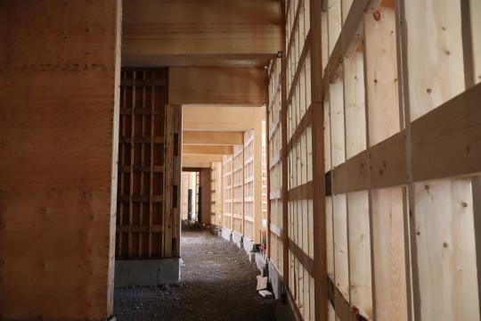 The interior corridor of the Township of Tiny Administrative Centre under construction.
