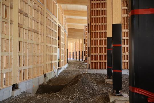 The interior corridor of the Township of Tiny Administrative Centre under construction.