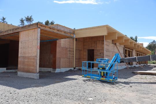 The exterior East Public Entrance of the Township of Tiny Administrative Centre under construction.